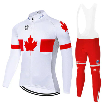 FDJ | Professionelles Radtrikot-Set mit langen Ärmeln