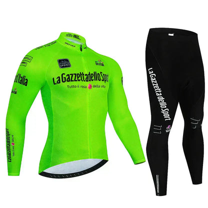 Giro d’Italia | Professionelles Radtrikot mit langen Ärmeln – Fleece-Futter-Version