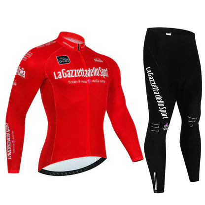 Giro d’Italia | Professionelles Radtrikot mit langen Ärmeln – Fleece-Futter-Version